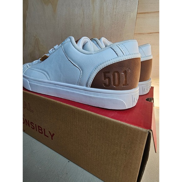 Levi's Other - Levis Jeffrey 501 Tumbled UL Mens White Tan Sneakers Shoes 10.5 519495-71X1